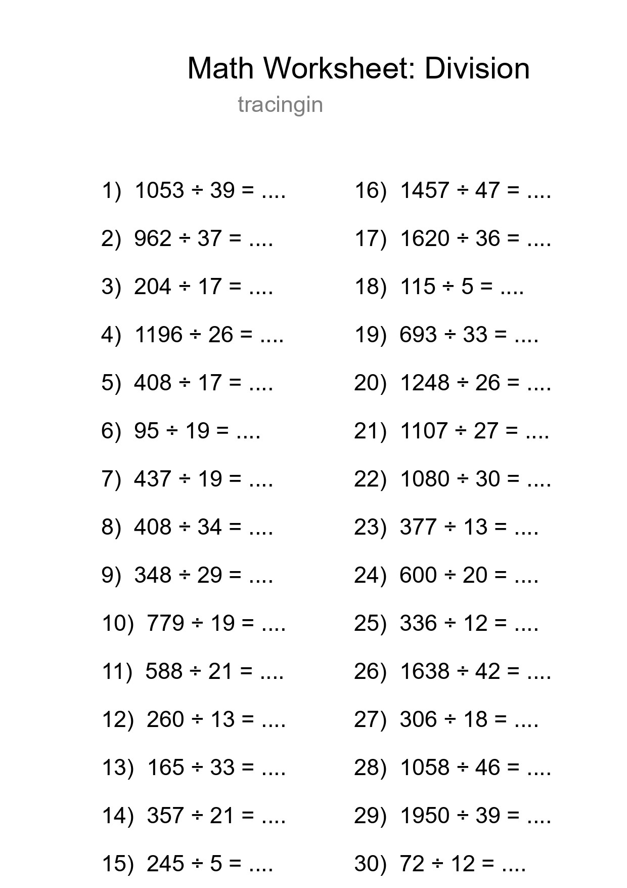 Free 30 Division Math Worksheet For Grade 2 - Part 15
