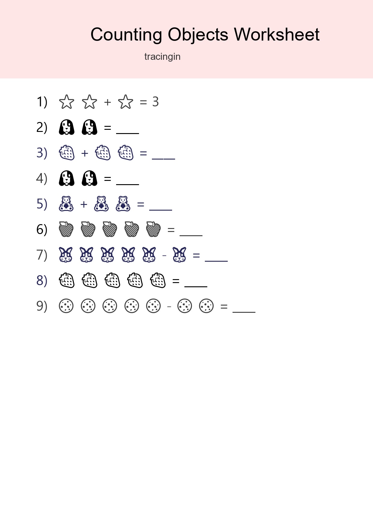 Free Counting Objects Worksheet For Pre-K - Part 36