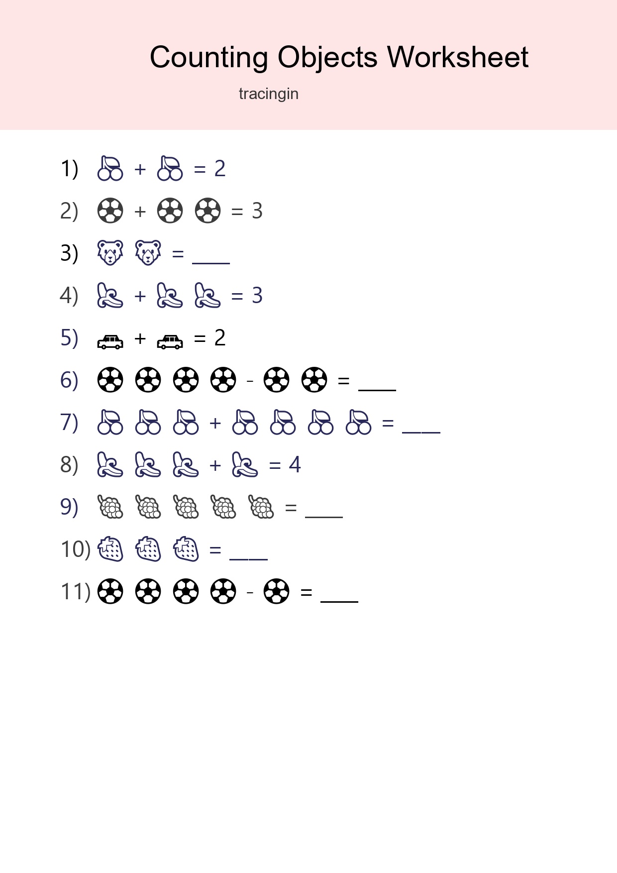 Learn Counting With Pictures Worksheet (Kindergarten) - Part 47