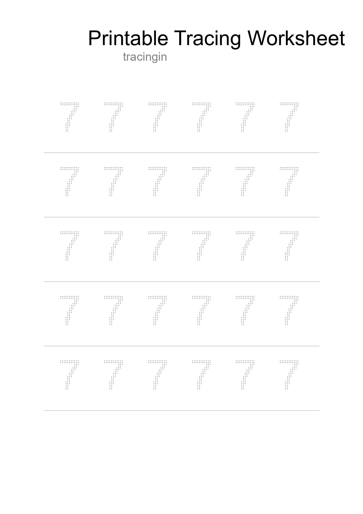 Printable Tracing Worksheet For Kids - Part 10