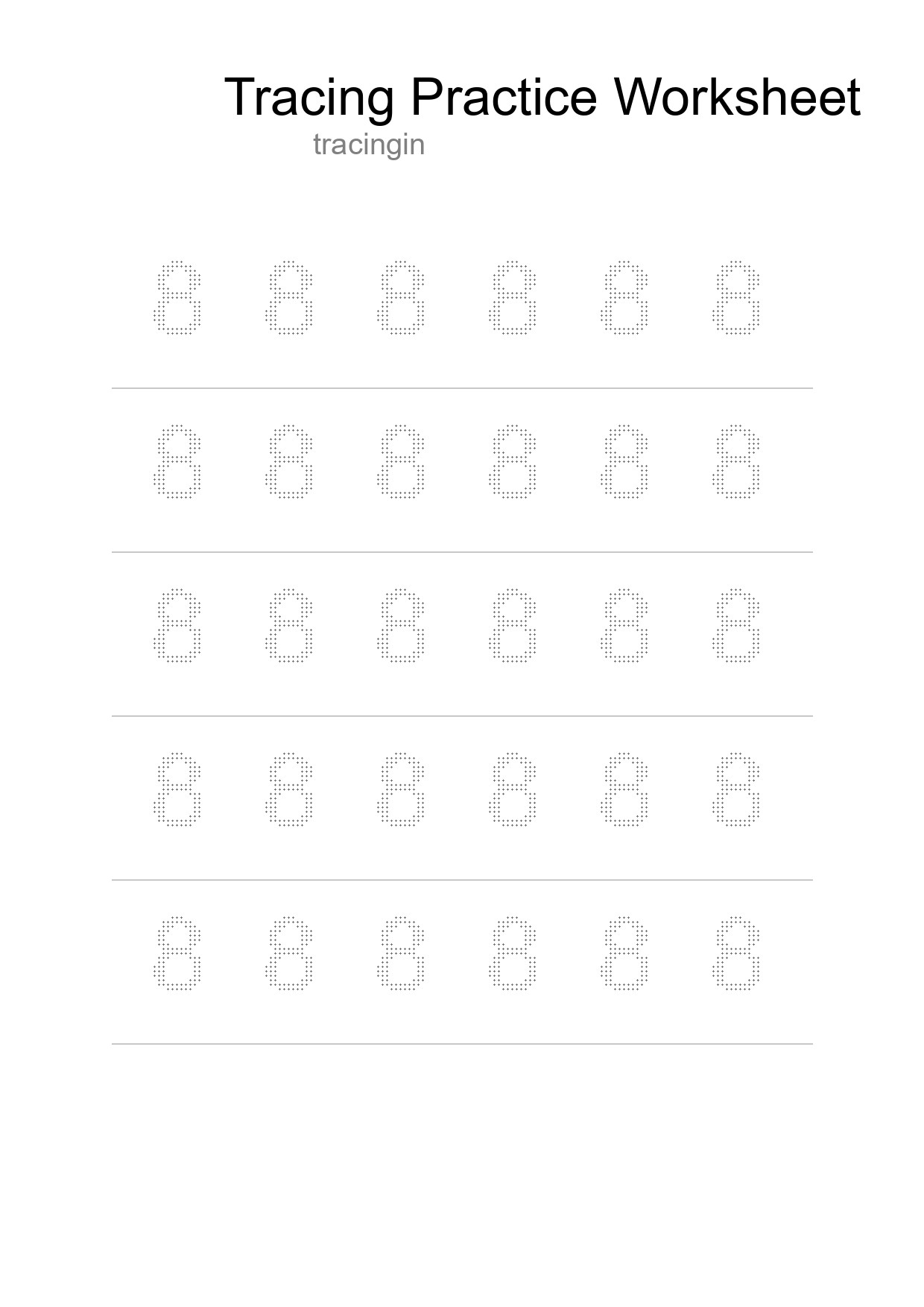 Printable Tracing Worksheet For Kids - Part 21