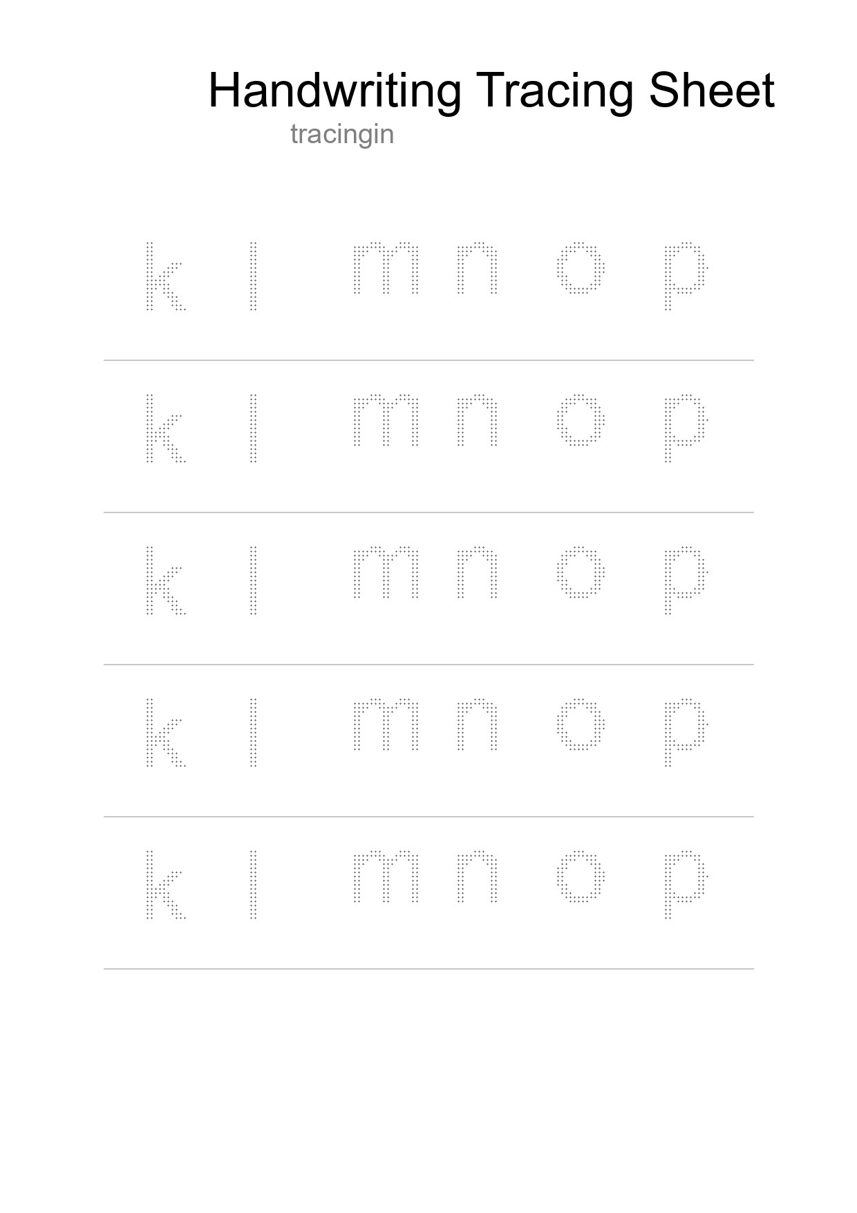 Printable Tracing Worksheet For Kids - Part 32